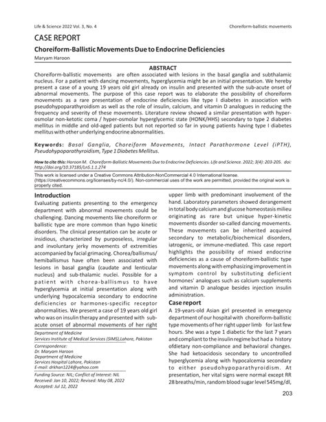 (PDF) Choreiform-Ballistic Movements Due to Endocrine Deficiencies