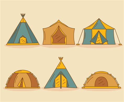 Camping Tent Dome Collection Vector Vector Art & Graphics | freevector.com