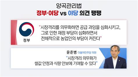 정치 뉴스앤이슈 野 쌀값 정상화법 조정위 통과당정은 반대 재확인 Ytn