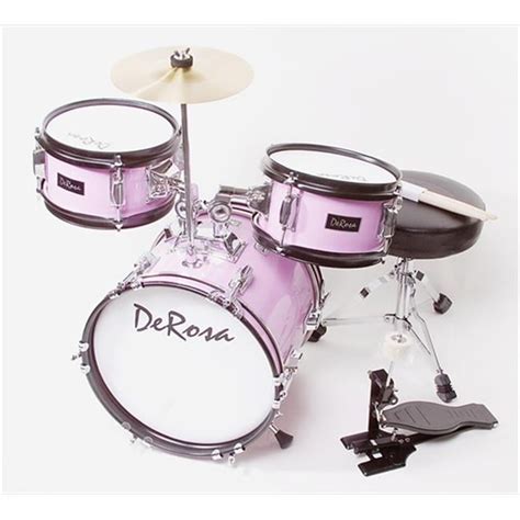 De Rosa DRM312-MPK 12 in. Kids Children Drum Set in Pink - 3 Piece Set ...