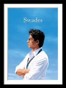 Swades - Shah Rukh Khan Bollywood Classic Hindi Movie Poster - Small Framed Poster Paper Print ...