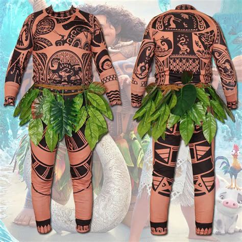 Moana Maui Tattoo T Shirtpants Halloween Adult Mens Women Cosplay