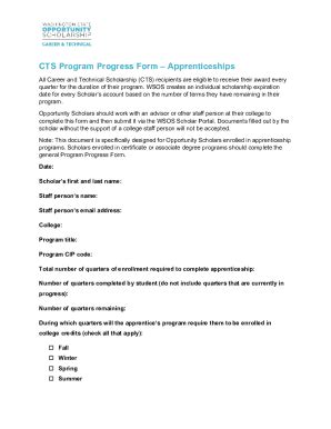 Fillable Online Cts Program Progress Template Apprentices Fax Email