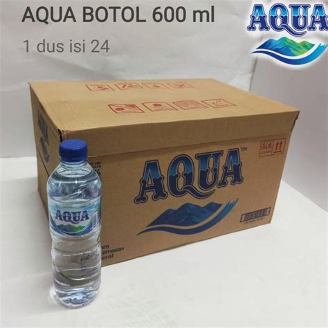 Jual Aqua Botol 600ml Air Mineral 1 Dus Isi 24 Shopee Indonesia