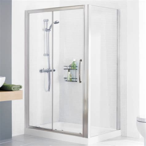 Lakes Semi Frameless Mm Sliding Shower Door Silver Frame Glass Mm