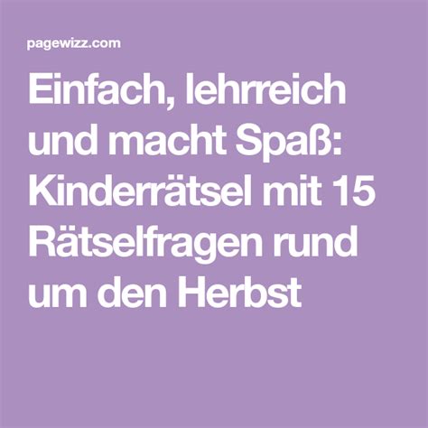 Unterhaltsames Herbstr Tsel F R Kinder Gedichte F R Kinder R Tsel