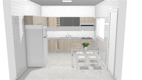 Cozinha Karen De Jackson Planta 3D Mooble