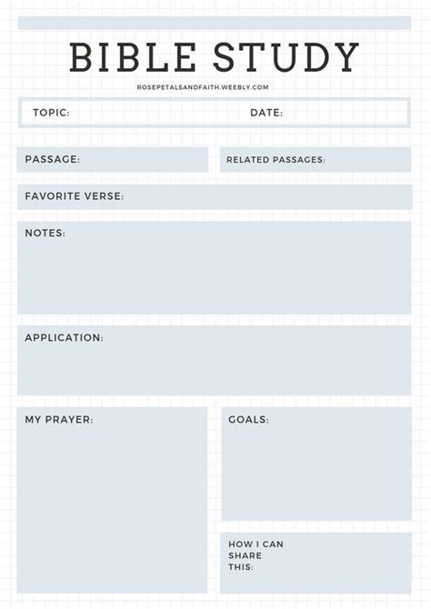 Printable Bible Study Pages