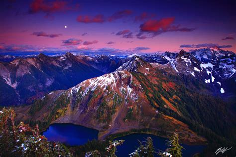 M320 Sunset Twin Lake And North Cascades Washington Randall J Hodges Photography