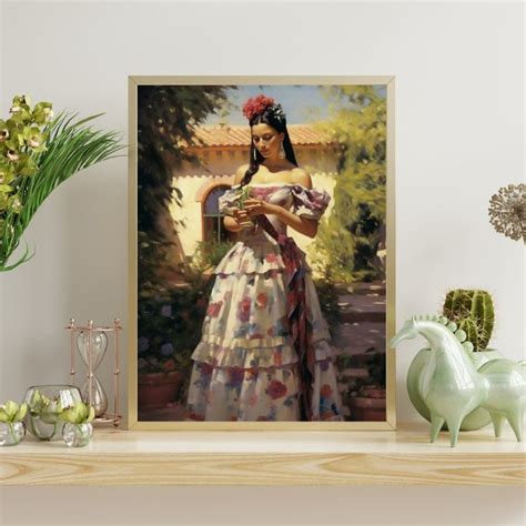 Mexican Folk Art Ballet Folklorico Digital Art Print Red Etsy