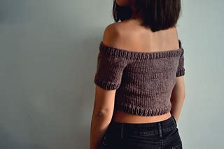 Ravelry Off Shoulder Knit Crop Top Pattern By Sara Knits Co