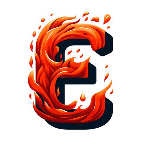 Ai Generated E Alphabet Letters From Fire In Cartoon Style