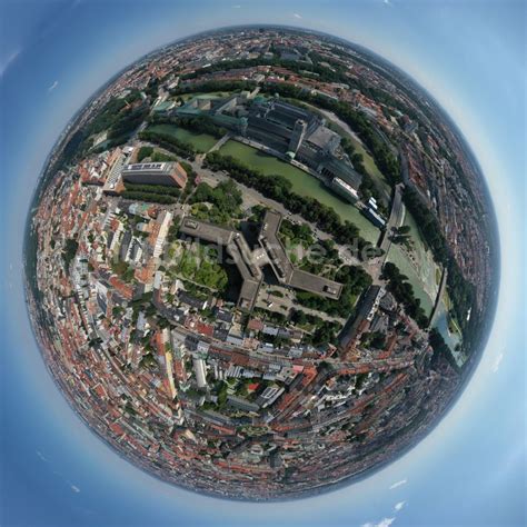 Luftaufnahme M Nchen Fish Eye Perspektive Hauptgeb Ude Des