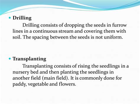 Sowing Methods Seed Planters Its Components And Functions Ppt