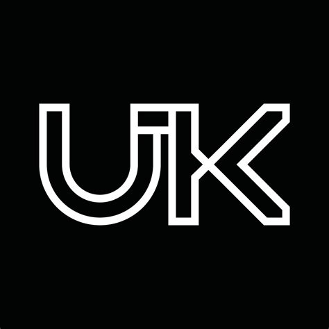UK Logo monogram with line style negative space 16566421 Vector Art at ...