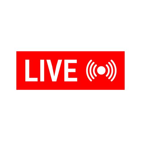 Live Button Vector Illustration Live Button Live Streaming Png And