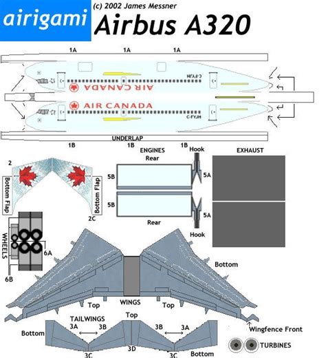 Airigami Air Canada A320 Paper Airplane Models Airbus Model Airplanes