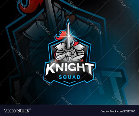 Warrior Knight Mascot Logo Design Royalty Free Vector Image