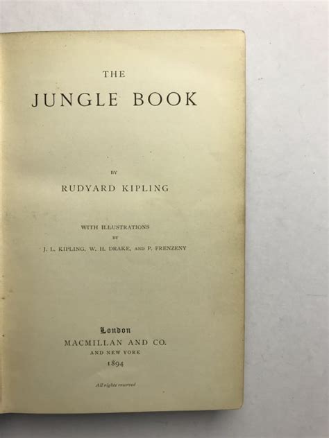 Rudyard Kipling The Jungle Books [the Jungle Book The Second Jungle Book First Edition