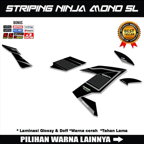 Striping Ninja Sl Mono Stiker Lis Variasi Motor Ninja Mono Sl