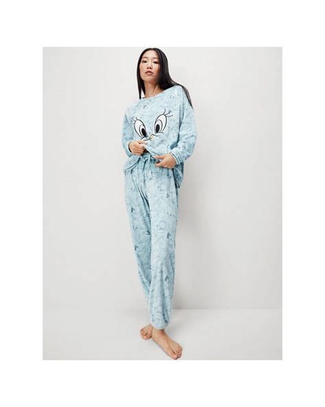 Pijama Gisela Looney Tunes Confortable Pijama Largo Tejido Polar Mujer