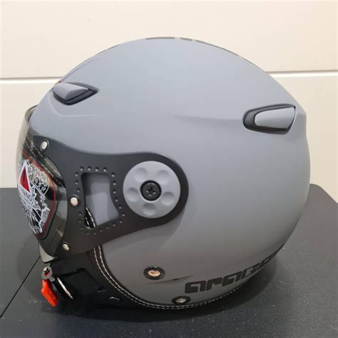 JPN Helmet Helm Retro Monsa Pilot Aragon XL Modern Grey Off Harga