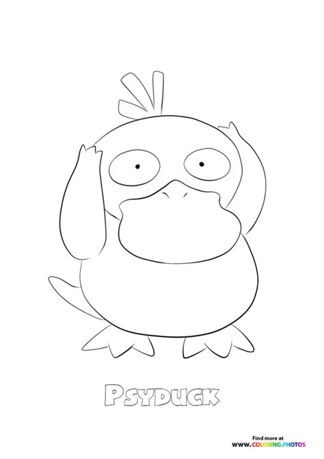 054 Psyduck Coloring Pages For Kids