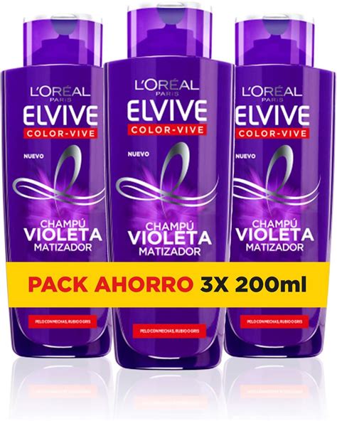 Loreal Paris Elvive Viola Shampoo 3 X 200 Ml Amazonit Bellezza