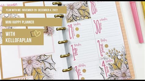 Plan With Me Mini Happy Planner Nov 28 Dec 4 2022 Youtube