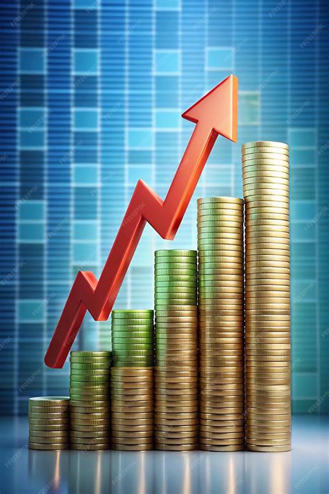 3d arrow of money rising trend Interest percentage increase | Premium