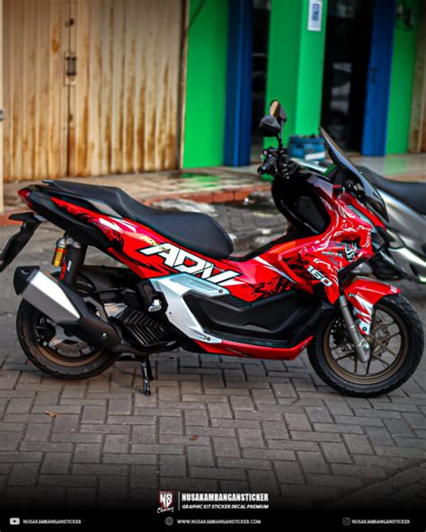 Desain Stiker Honda ADV 160 Merah Fullbody Nusakambangan Sticker