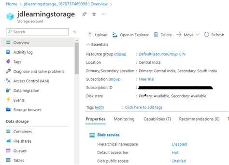 Upload File Into Azure Blob Storage And Trigger Blob Storage Using