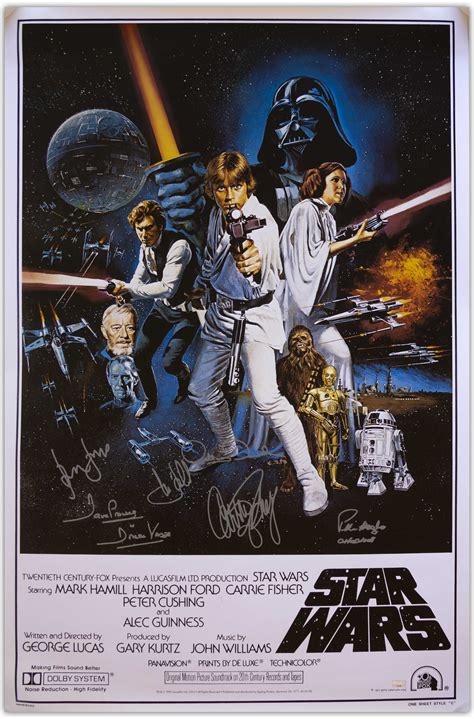 Lot Detail Star Wars Cast Signed Movie Poster Signed By Mark