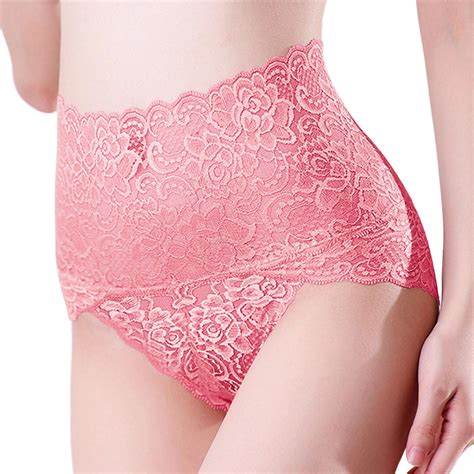 EHQJNJ Female Stomach Control Shapewear Seamless Waist Lace Panties