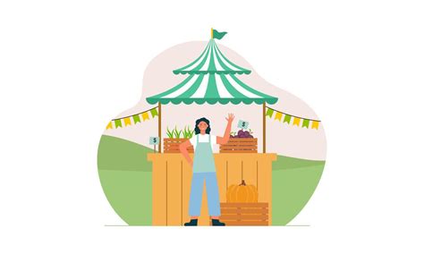 Farmers market concept illustration vector 19200512 Vector Art at Vecteezy