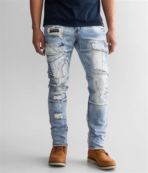 Preme Cargo Skinny Stretch Jean Mens Jeans In Indigo Buckle