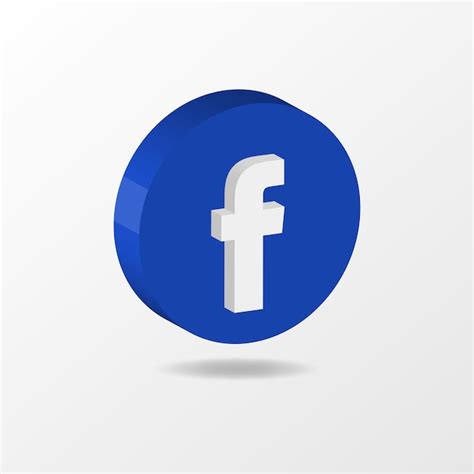 Facebook Vector Logo 3D Vector Premium