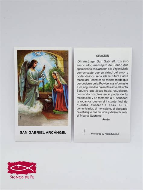 Estampa Papel con Oración San Gabriel Arcángel