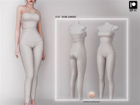 Busra Tr S PATREON Early Access STONE JUMPSUIT P137 En 2024 Sims