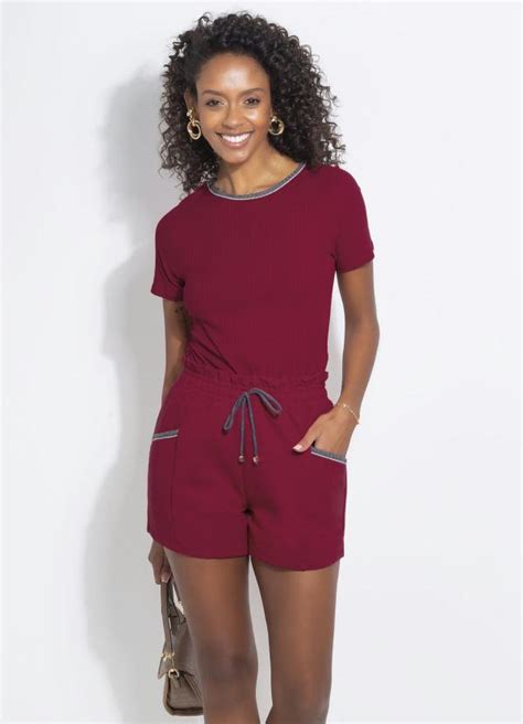 Conjunto Feminino Adulto Canelado Vermelho Cativa