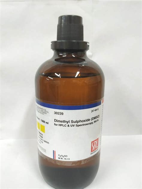 Dimethyl Sulphoxide Dmso For Hplc Uv Spectroscopy Solvents