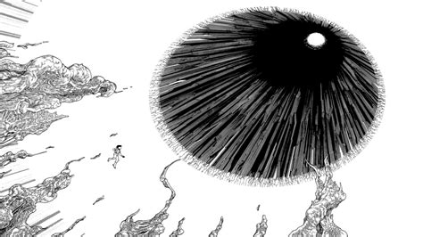 Round Black Hole Illustration Akira Katsuhiro Otomo Monochrome