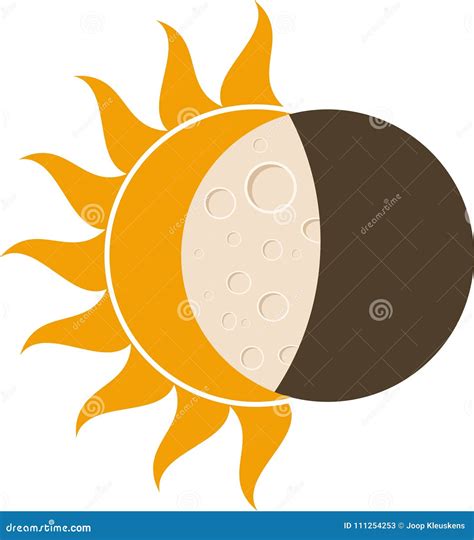 Eclipse O ícone Solar No Estilo Liso Ilustração Do Vetor Ilustração do