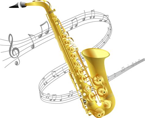 OnlineLabels Clip Art - Saxophone with music background