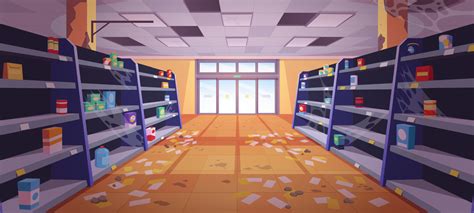 Abandoned Supermarket Aisle Perspective View 21937030 Vector Art At