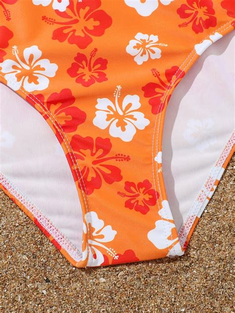 Tween Girl Floral Print Bikini Set Summer Beach Shein Usa