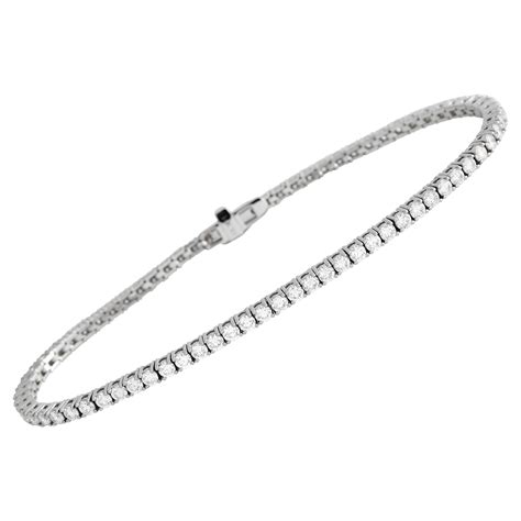 Lb Exclusive 14k White Gold 2 45 Ct Diamond Tennis Bracelet For Sale At