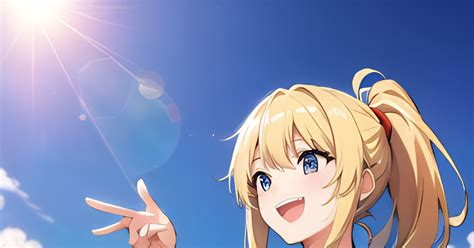 Novelai Girl Blonde Hair Blue Eyes あぐら Pixiv