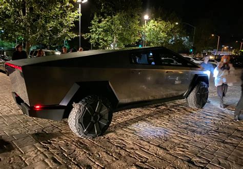 Elon Musk Spotted Driving Teslas New Cybertruck Electric Pickup Around