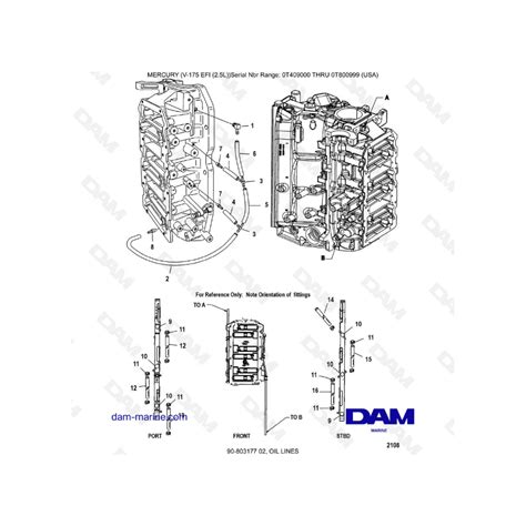 Mercury Mariner V Efi L Oil Lines Dam Marine